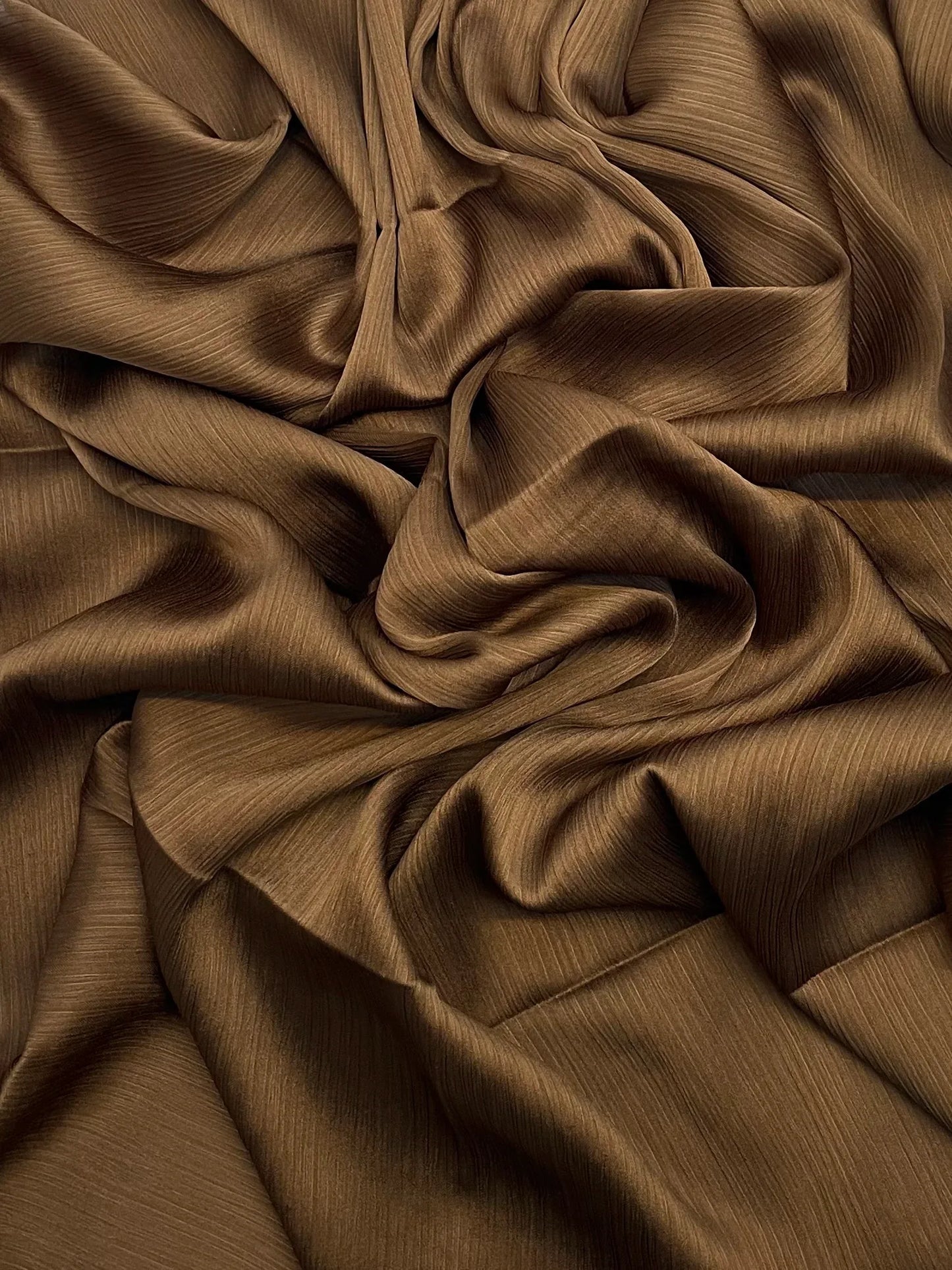 Matt Dubai crinkle silk antique bronze hijab - Hijab Junkie UK