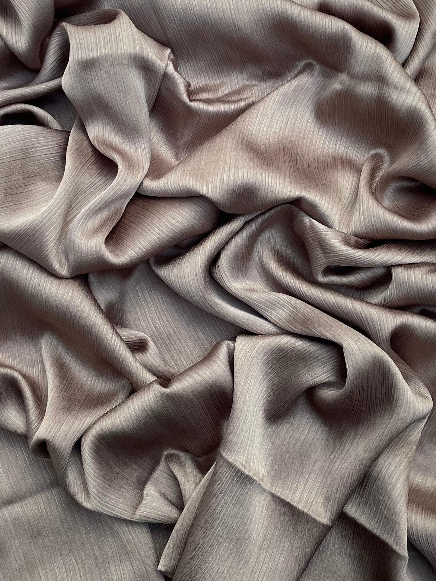 Matt Dubai crinkle silk mocha hijab - Hijab Junkie UK