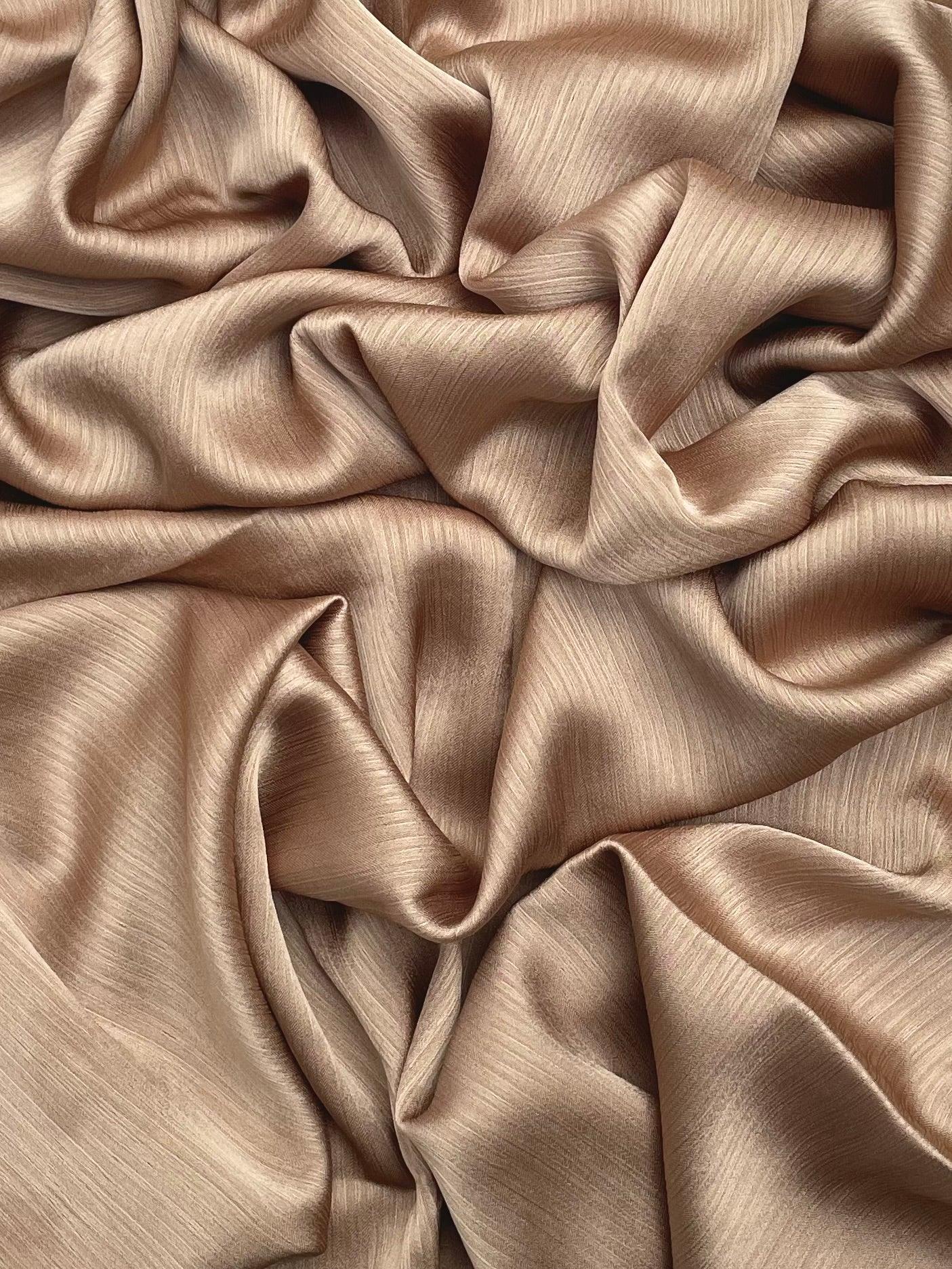 Matt Dubai crinkle silk gold hijab - Hijab Junkie UK