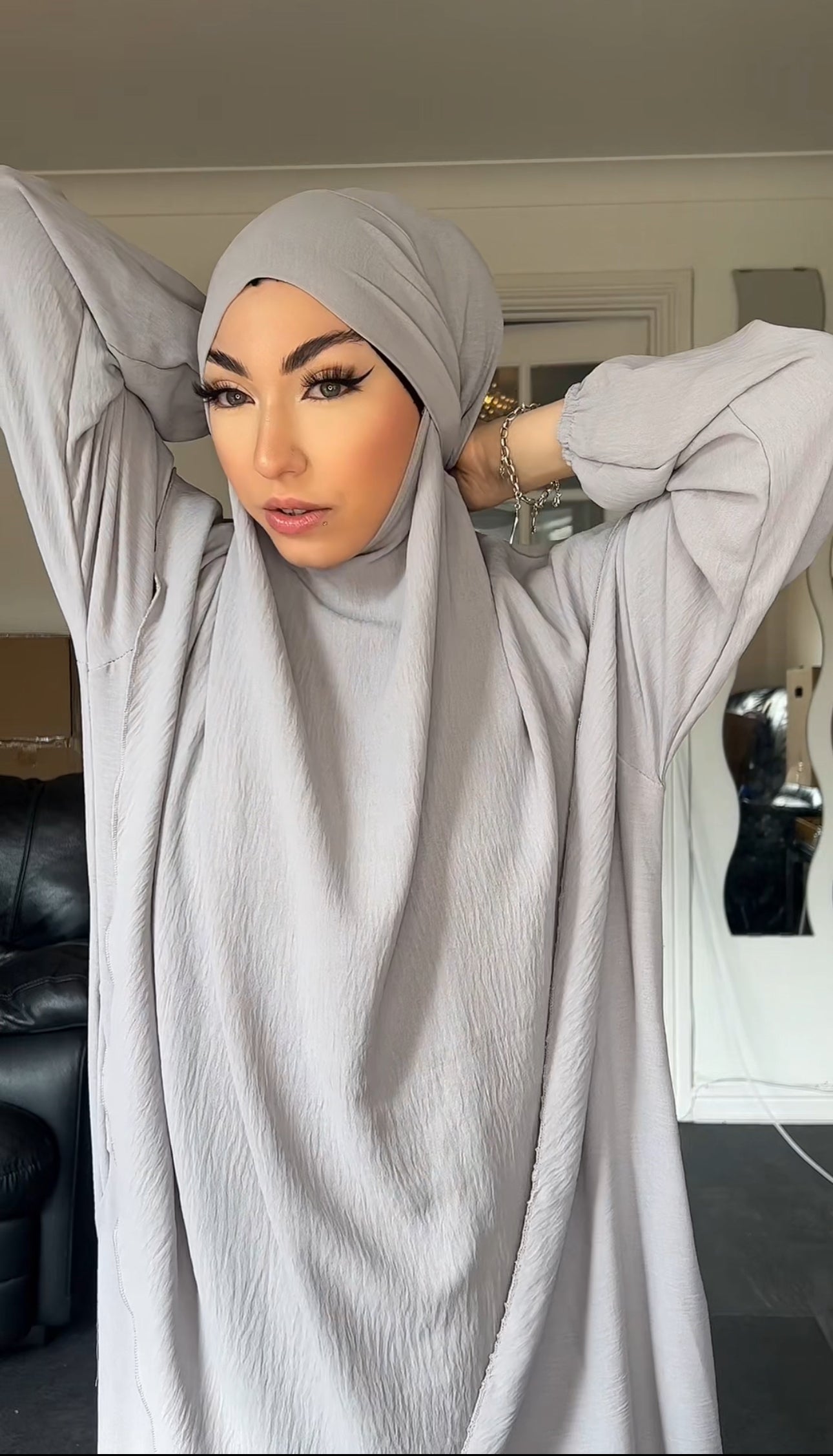 Khimar 2 pc Hawwa plain light weight abaya set adults and teenagers