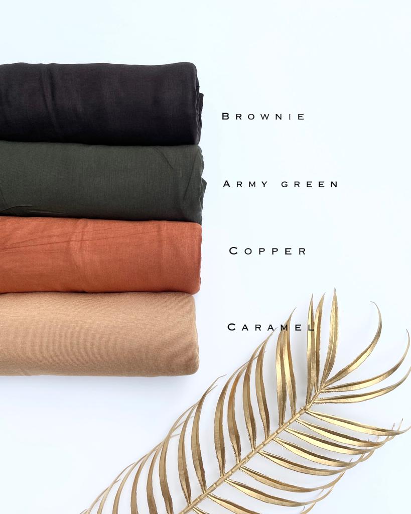 Standard premium stitched jersey plain army Green hijab