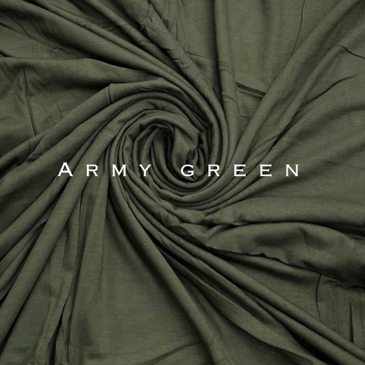 Standard premium stitched jersey plain army Green hijab
