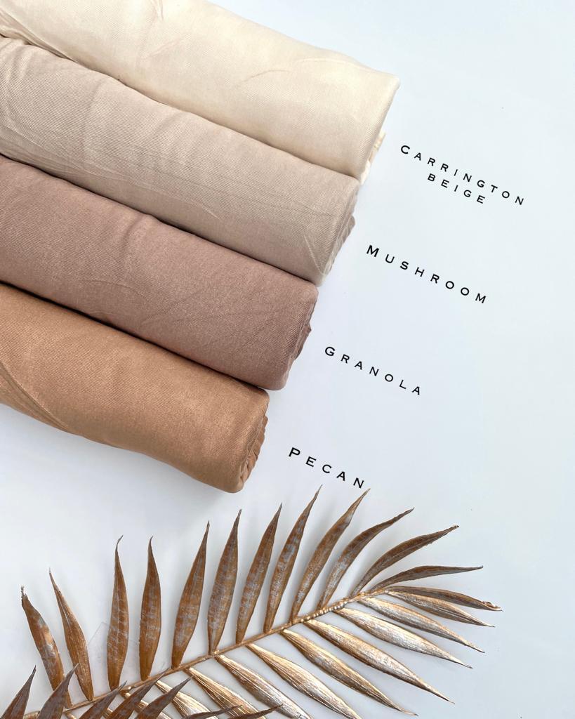 Standard & Maxi premium stitched jersey plain butter cream hijab - Hijab Junkie UK