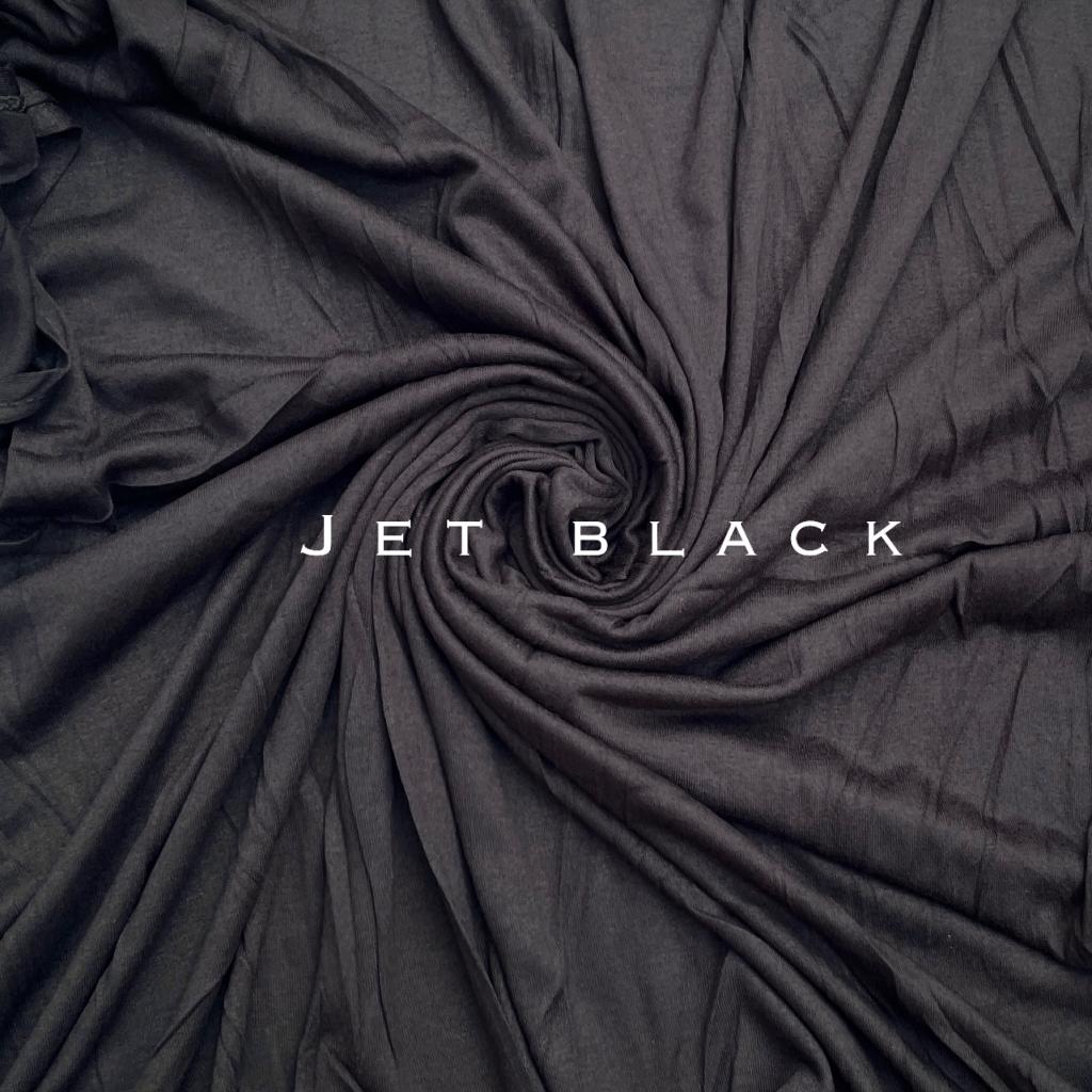 Standard & Maxi premium stitched jersey plain black hijab