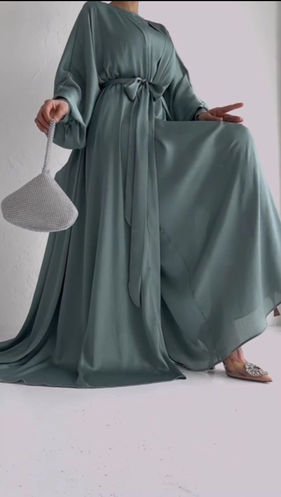 4 piece Maryaam duck egg abaya set