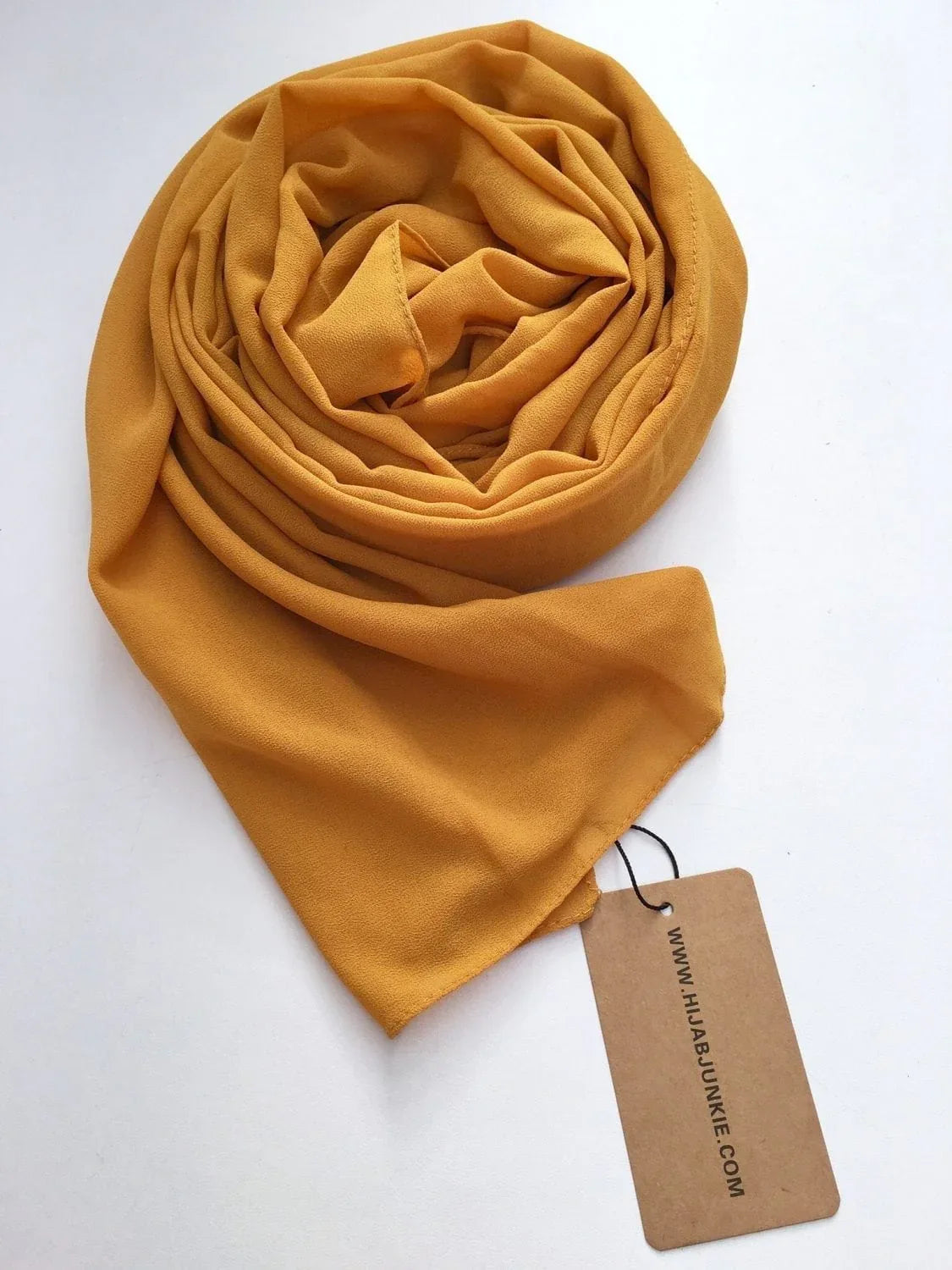 Maxi super premium chiffon gold mustard hijab - Hijab Junkie UK