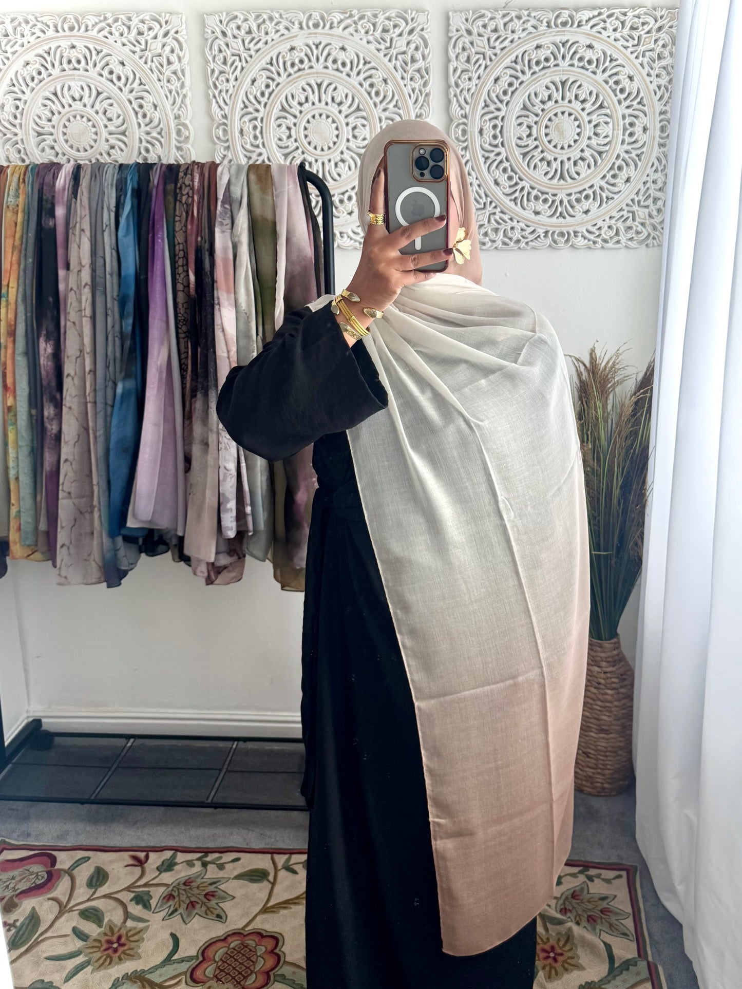 Water coloured Modal Printed Le Ciel latte Hijab