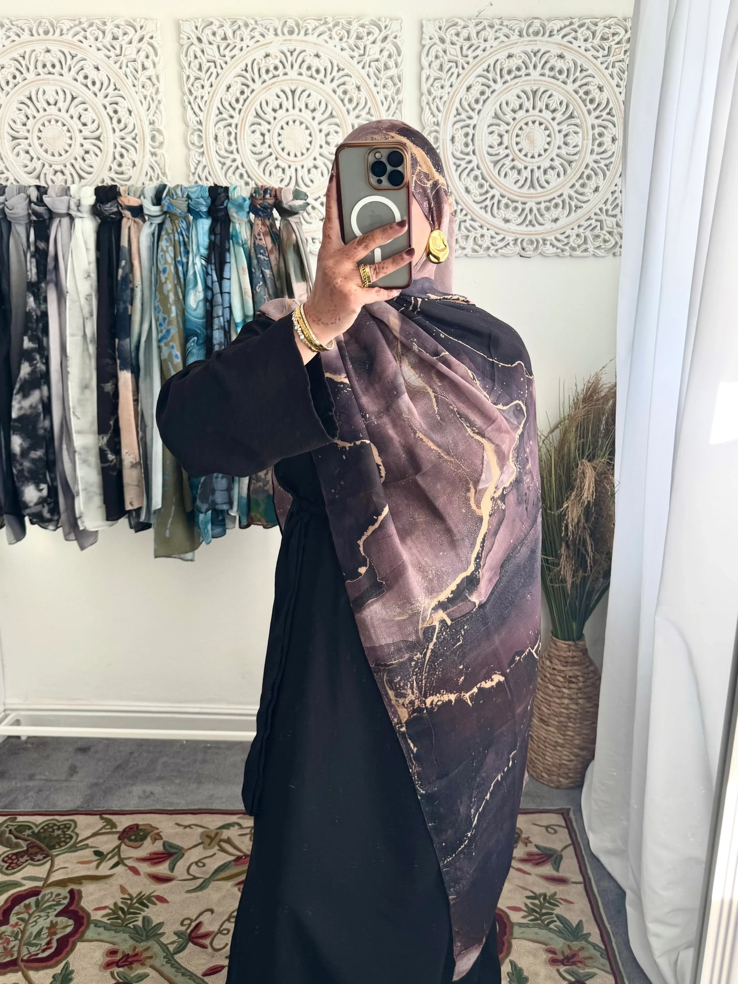 Water coloured Modal Printed Mars Hijab - Hijab Junkie UK