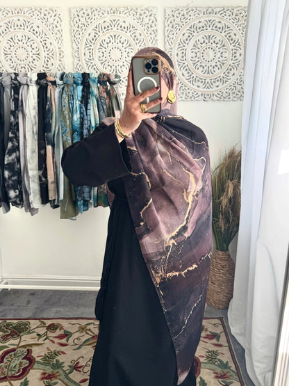Water coloured Modal Printed Mars Hijab - Hijab Junkie UK