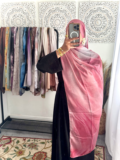 Water coloured Modal Printed pink lemonade Hijab