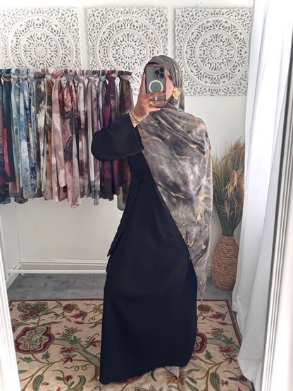 Water coloured Chiffon Printed Hiba Hijab - Hijab Junkie UK