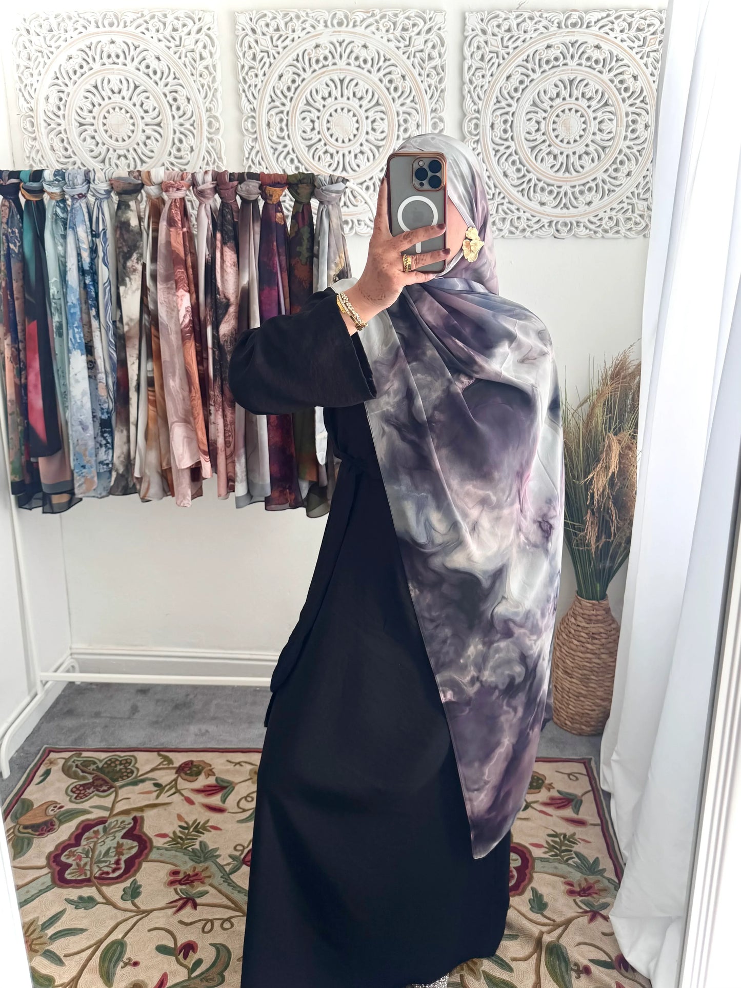 Water coloured Chiffon Printed Maya Hijab - Hijab Junkie UK