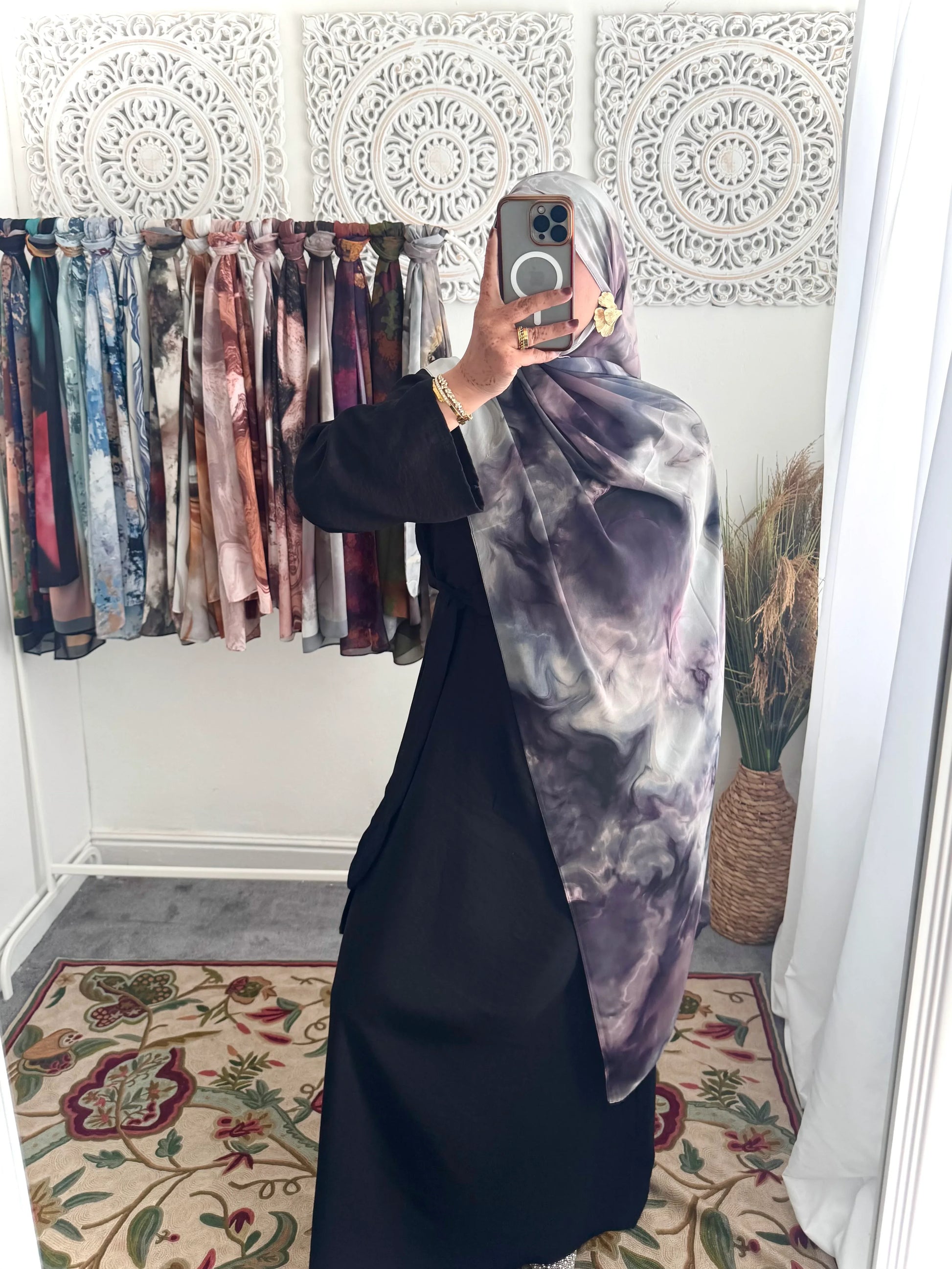 Water coloured Chiffon Printed Maya Hijab - Hijab Junkie UK