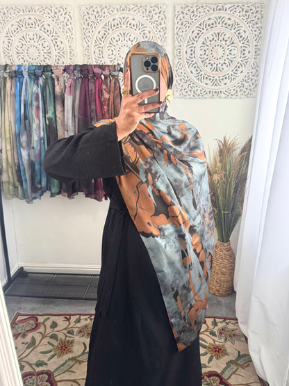 Water coloured Modal Silk Printed Zahra Hijab