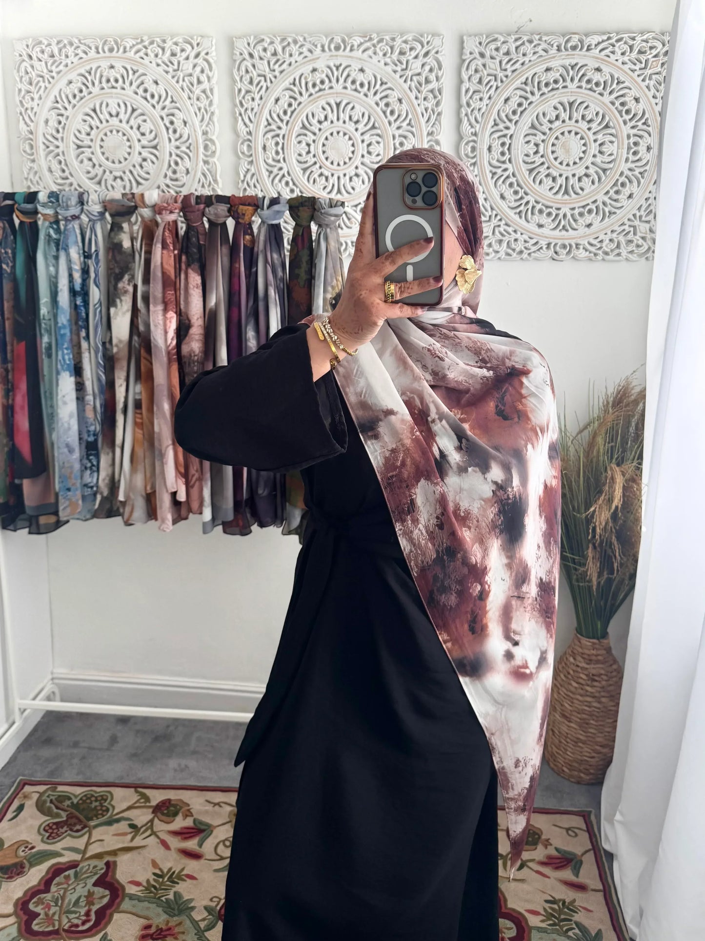 Water coloured Chiffon Printed Ma Hijab - Hijab Junkie UK