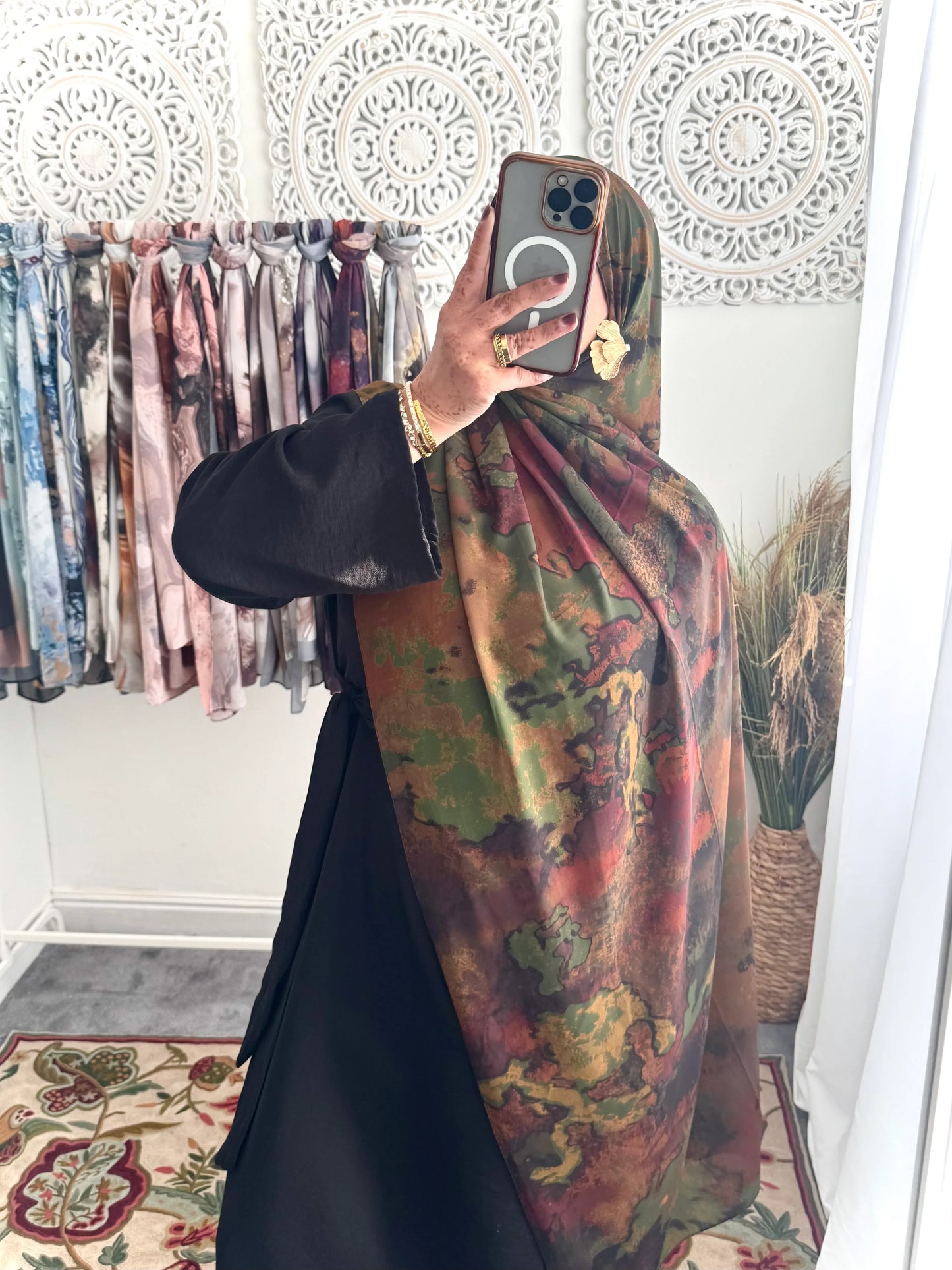 Water coloured Chiffon Printed Dania Hijab - Hijab Junkie UK