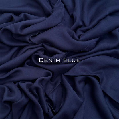 Original Modal plain stitched denim blue maxi hijab