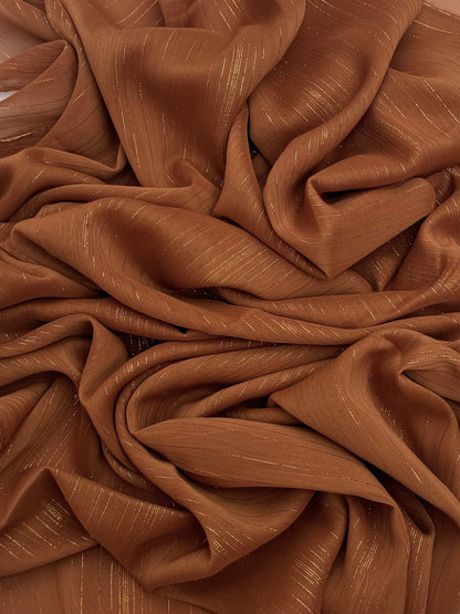 Metallic Dubai chiffon camel hijab