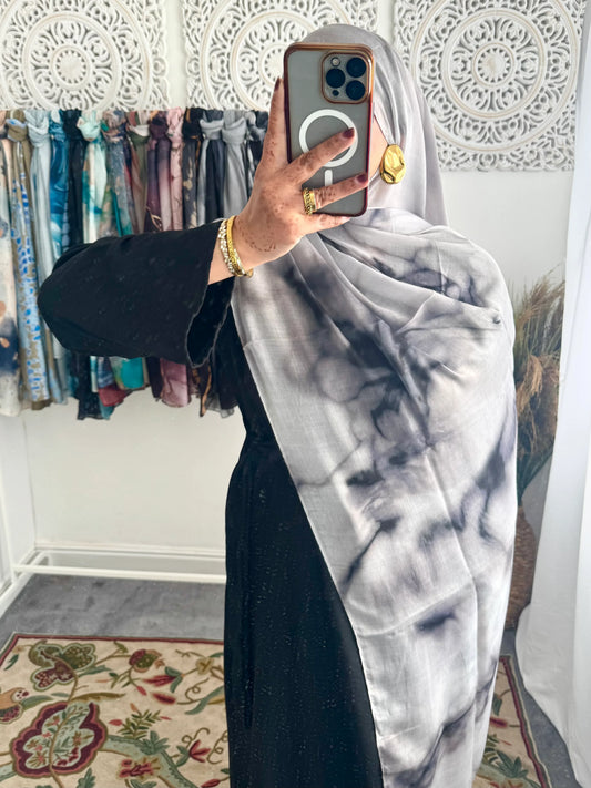 Water coloured Modal Printed Nura Hijab - Hijab Junkie UK