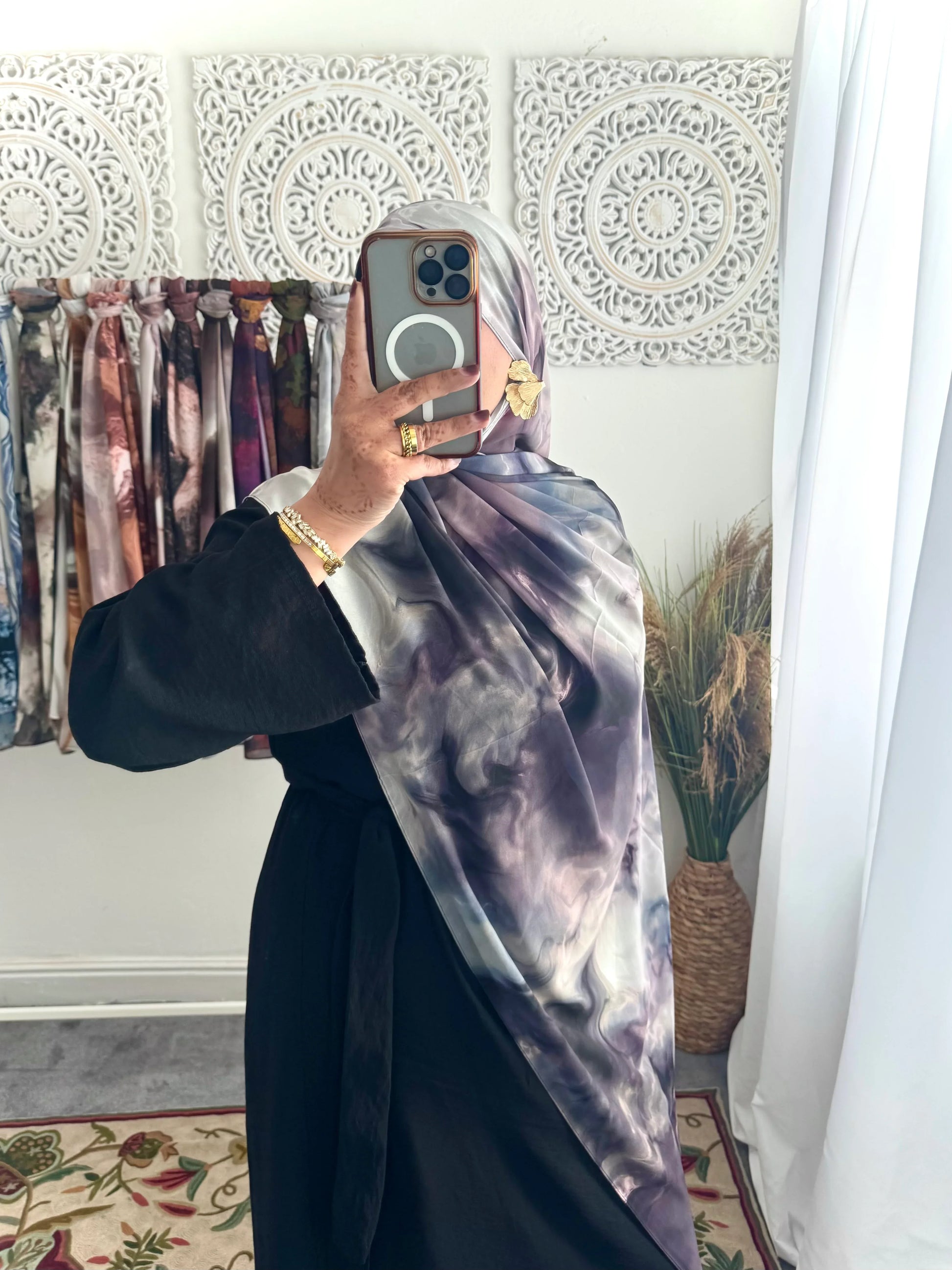 Water coloured Chiffon Printed Maya Hijab - Hijab Junkie UK