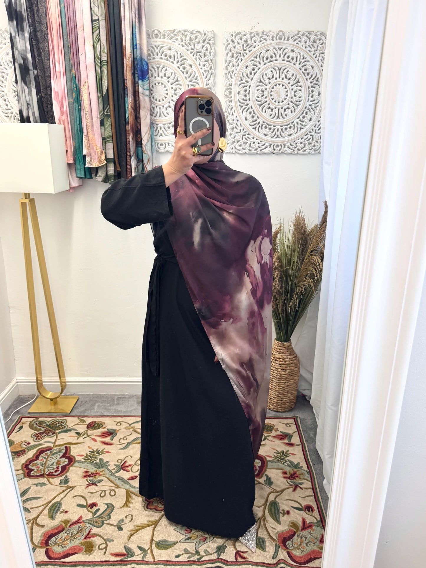 Water coloured Modal Silk Printed lavender splatter Hijab - Hijab Junkie UK