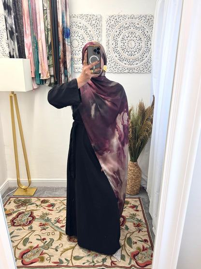 Water coloured Modal Silk Printed lavender splatter Hijab - Hijab Junkie UK