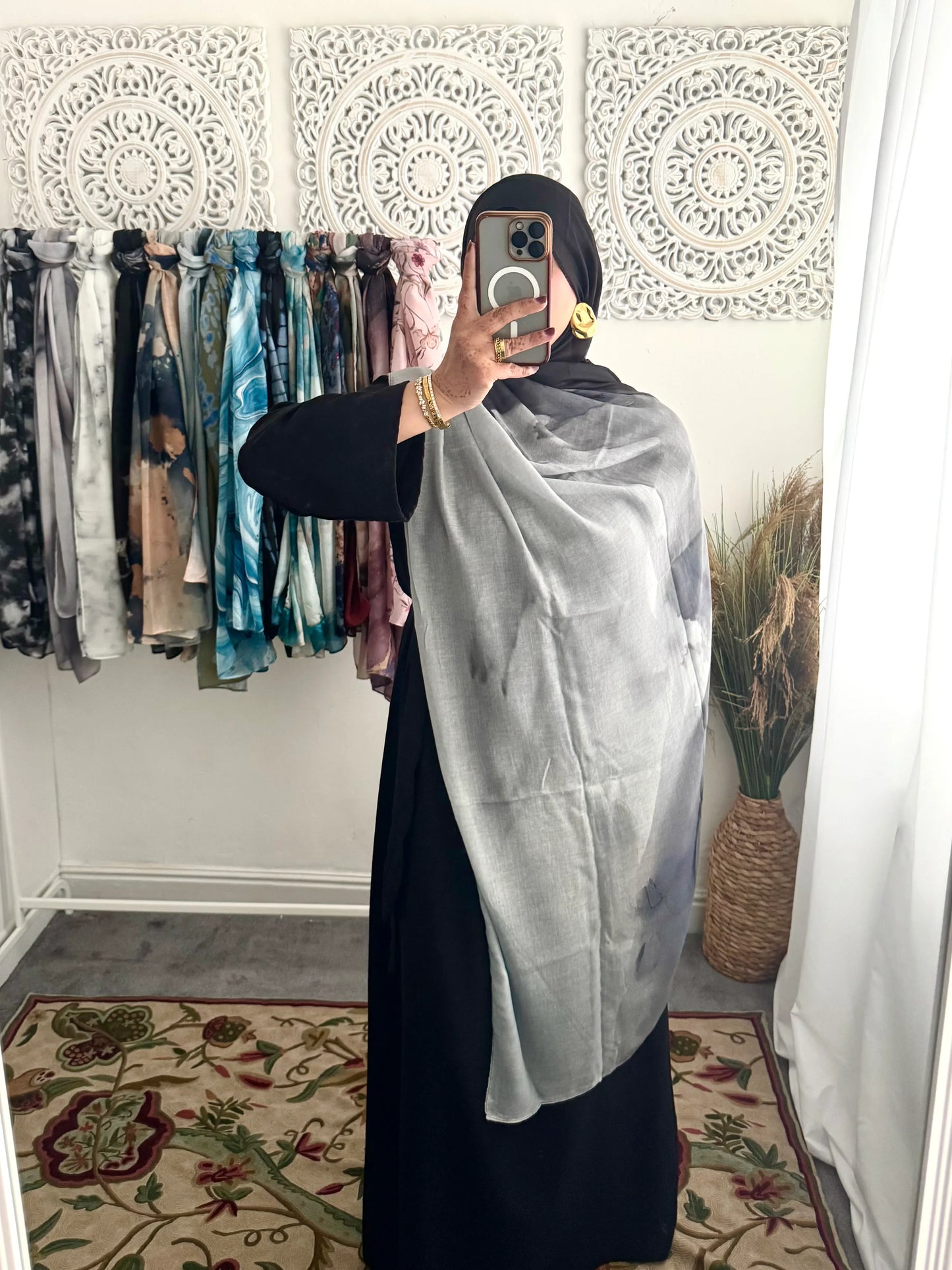 Water coloured Modal Printed Shajara Hijab - Hijab Junkie UK
