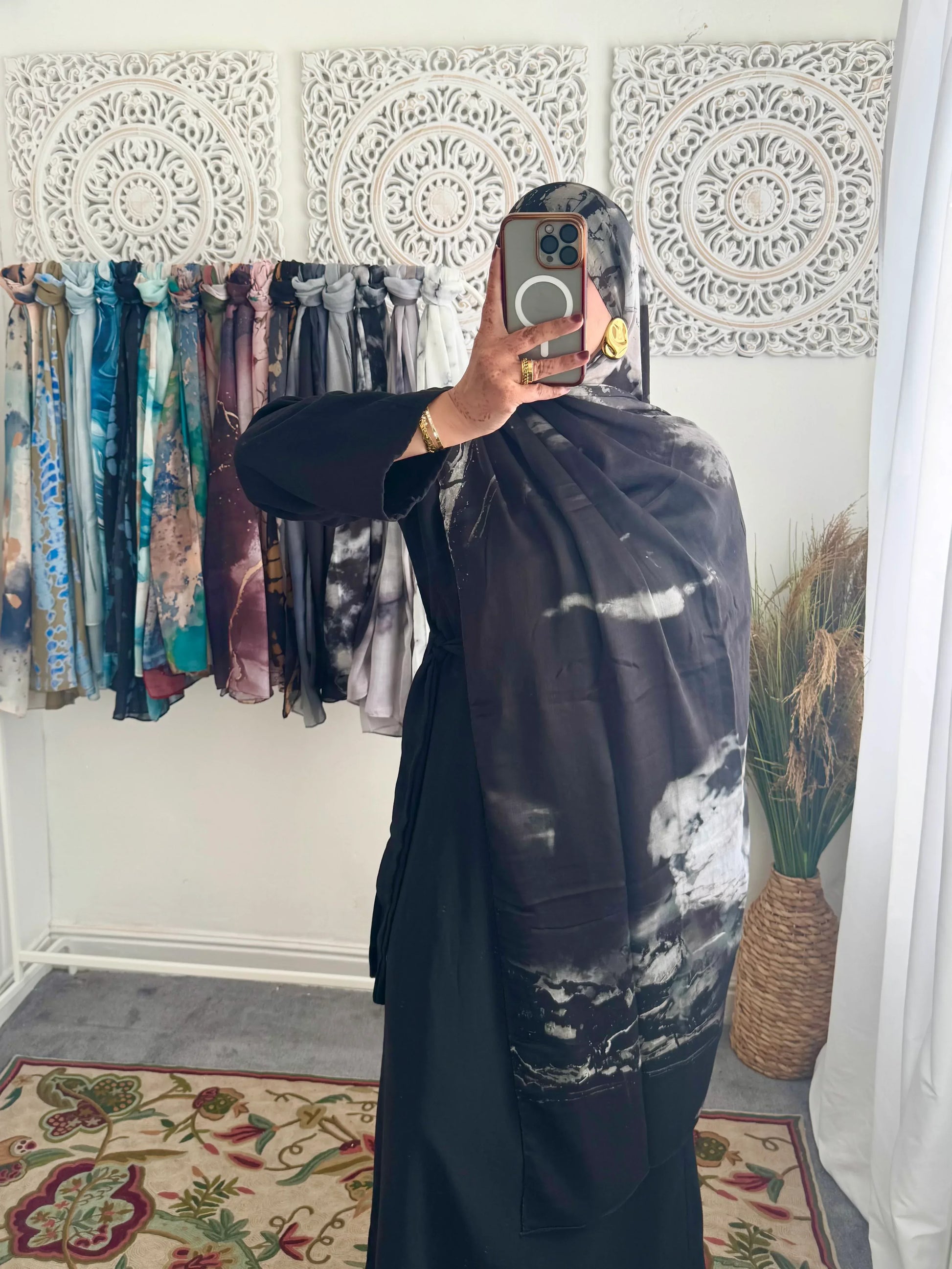 Water coloured Modal Printed Cidra Hijab - Hijab Junkie UK