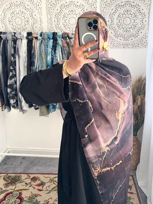 Water coloured Modal Printed Mars Hijab - Hijab Junkie UK