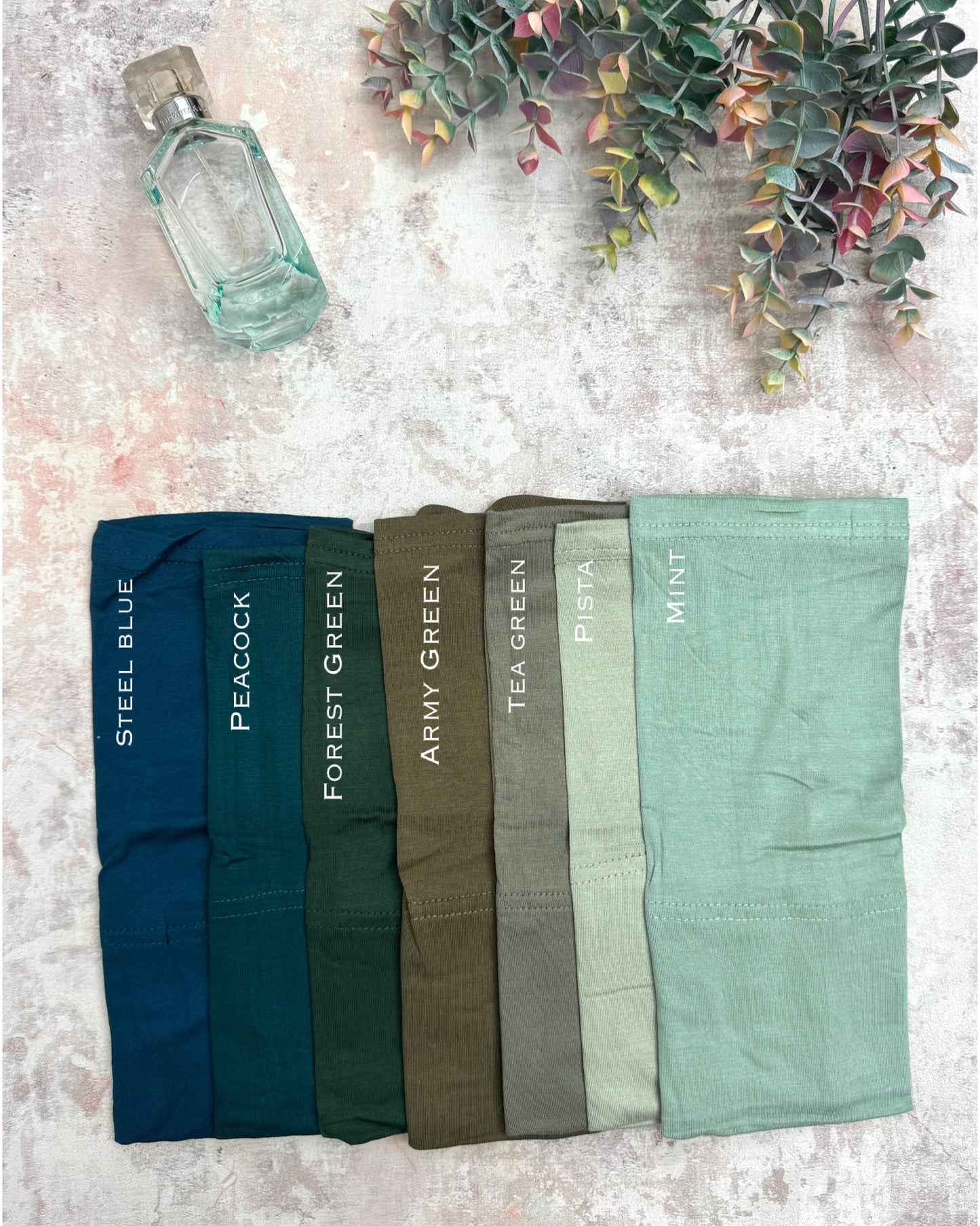 Standard premium stitched jersey plain forest green hijab