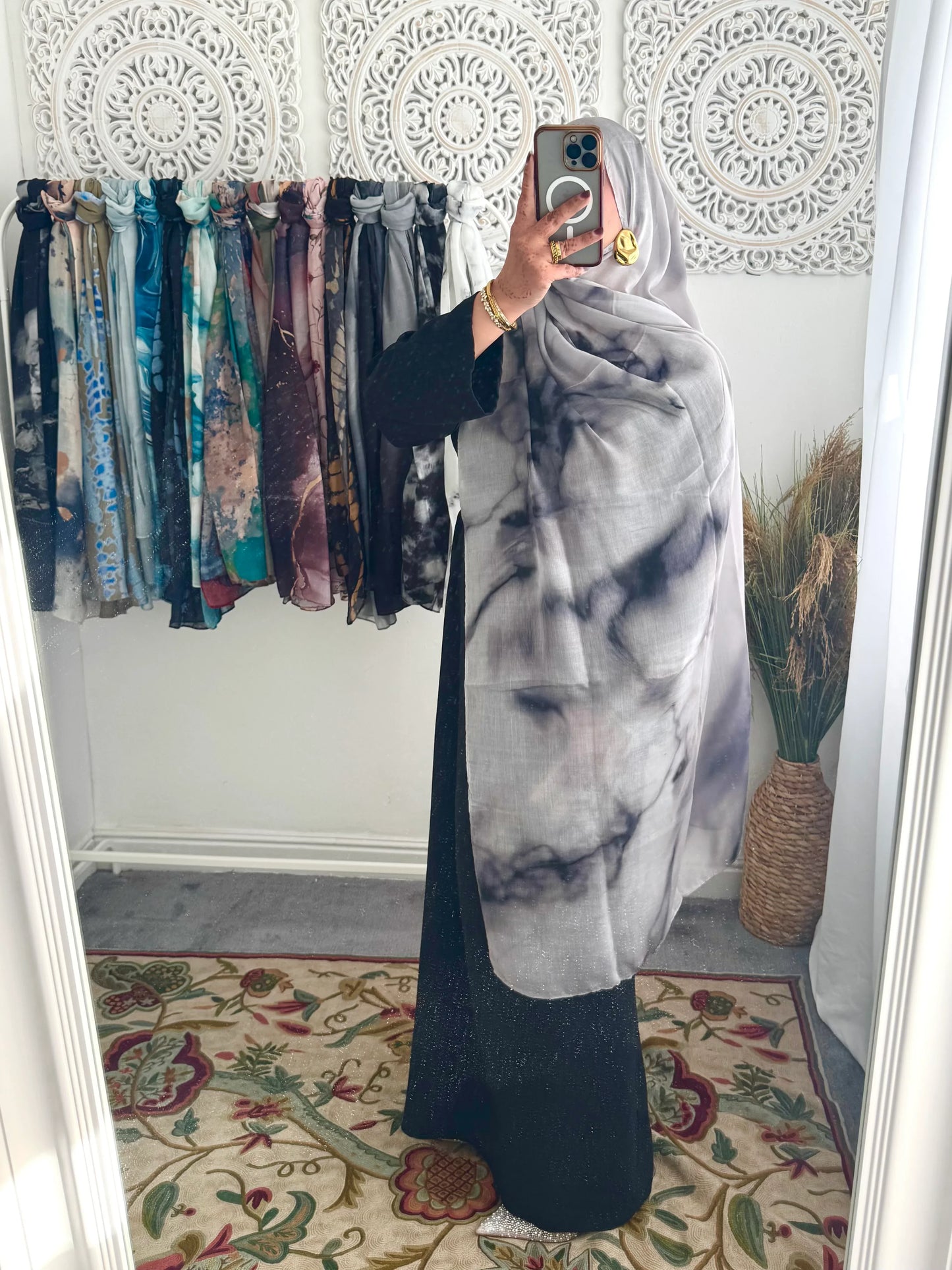 Water coloured Modal Printed Nura Hijab - Hijab Junkie UK