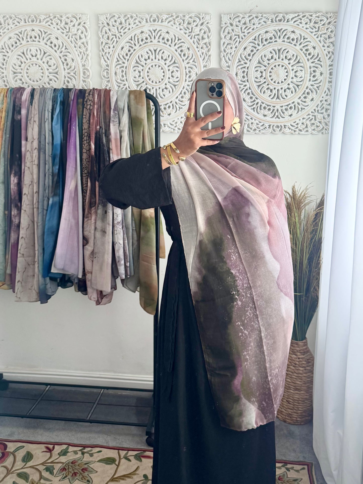 Water coloured Modal Printed earth mauve Hijab