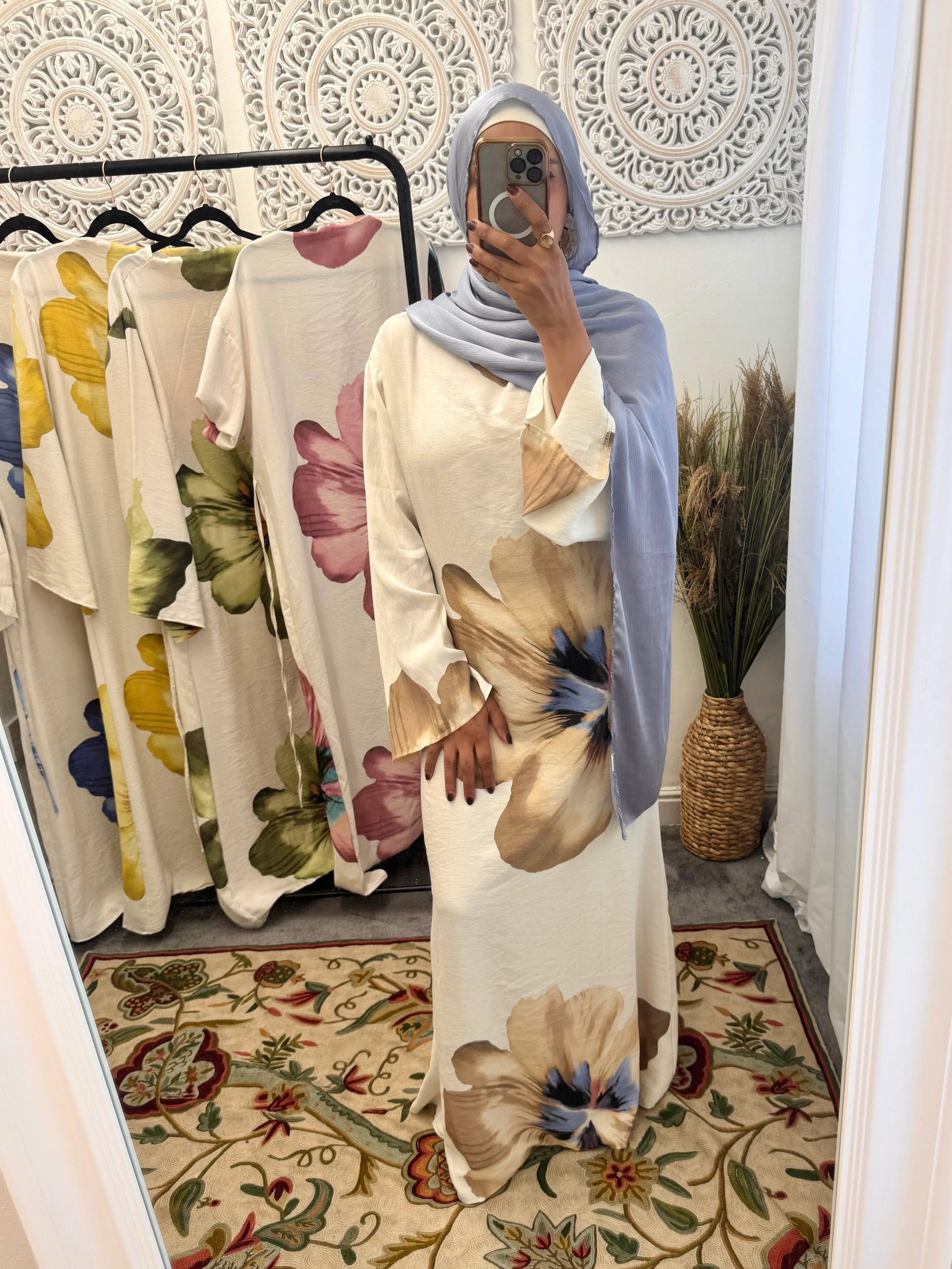 NEW Zahra Floral Free Size Summer Dresses - Hijab Junkie UK