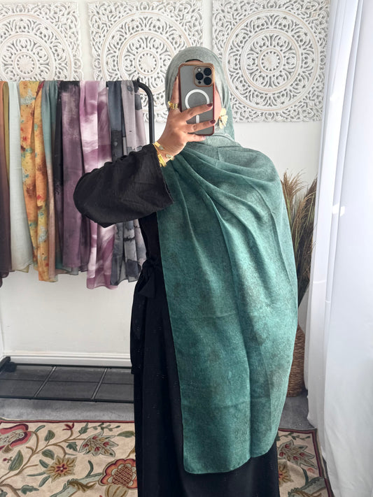 Water coloured Modal Printed forest Hijab