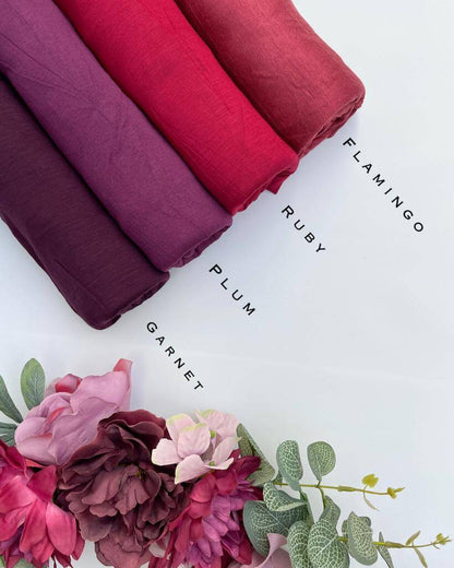 Standard premium stitched jersey plain plum hijab