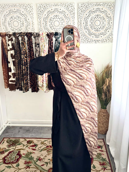 Premium Jersey Coffee Wave hijab - Hijab Junkie UK