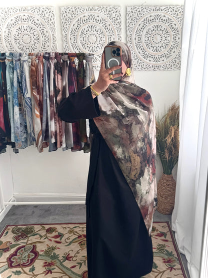 Water coloured Chiffon Printed Bunni Hijab - Hijab Junkie UK