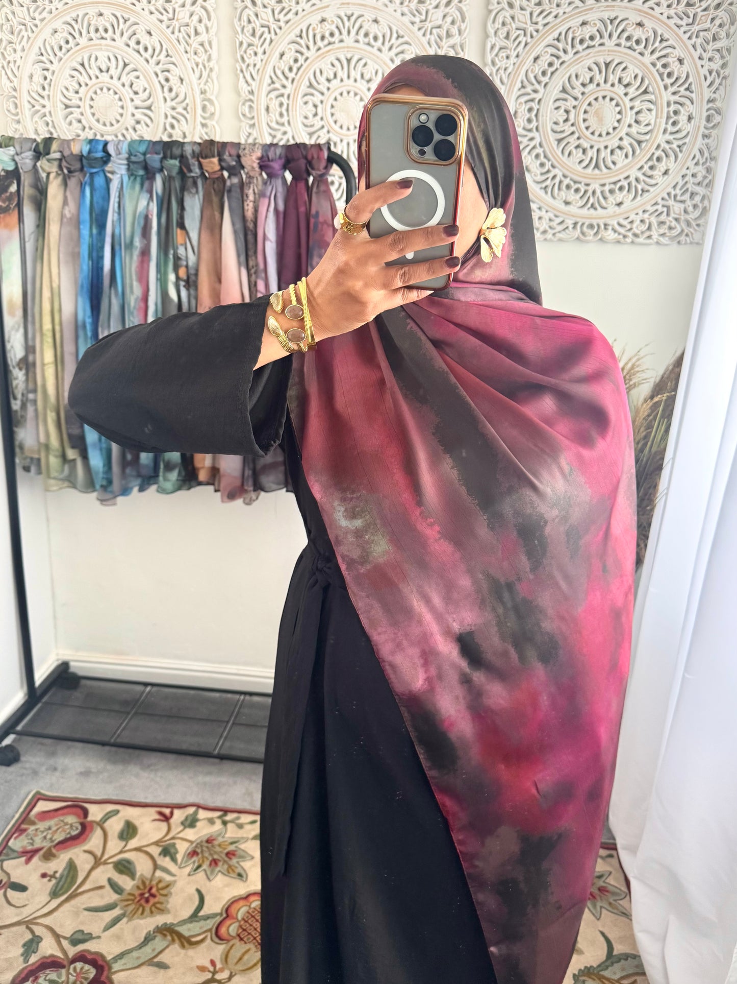 Water coloured Modal Silk Subtle Rouge Hijab