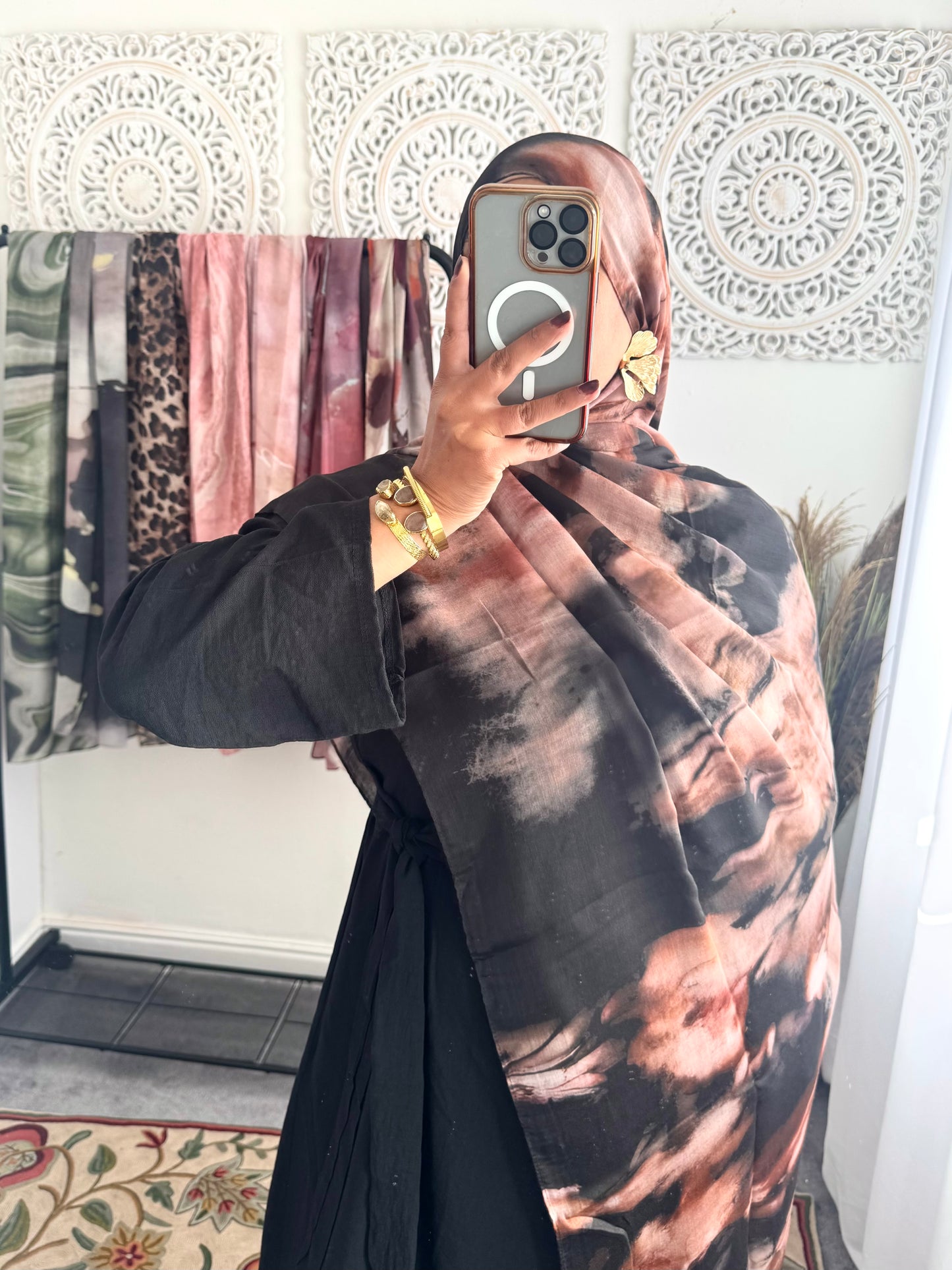 Water coloured Modal Printed Volcano Hijab