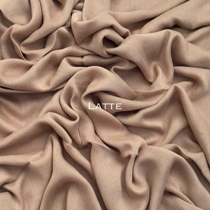 Original Modal plain stitched latte maxi hijab