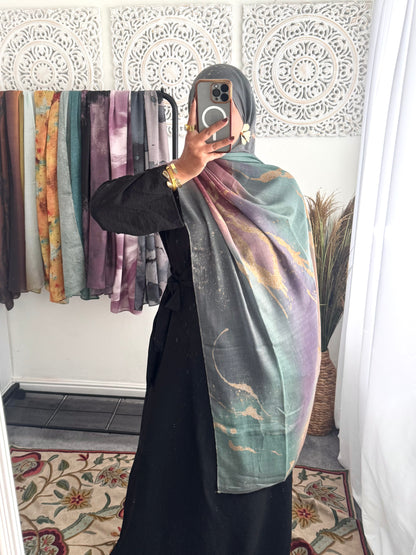 Water coloured Modal Printed Zapp Hijab