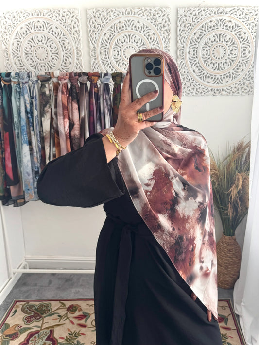 Water coloured Chiffon Printed Ma Hijab - Hijab Junkie UK