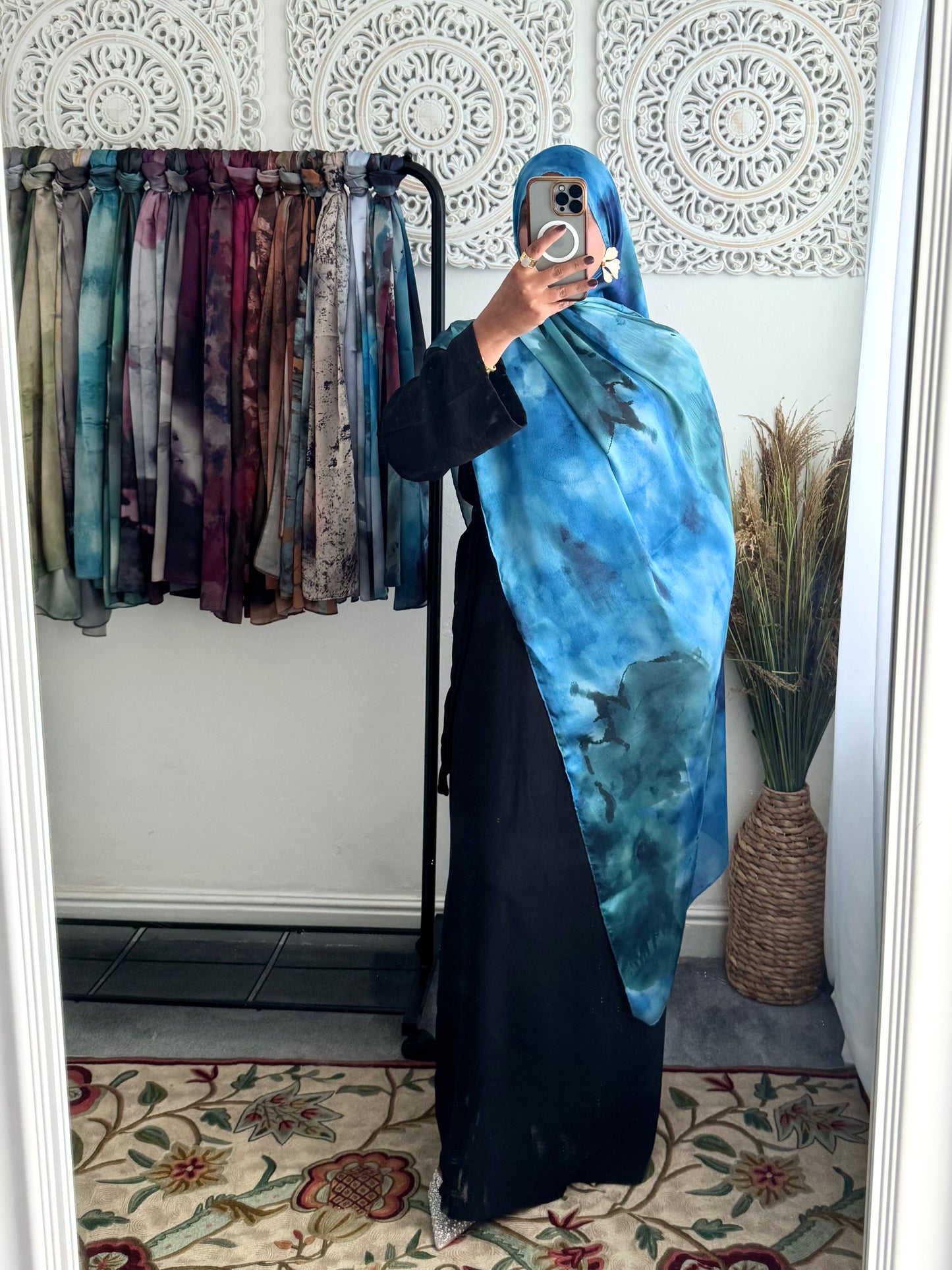 Water coloured Modal Silk Printed Sea Hijab