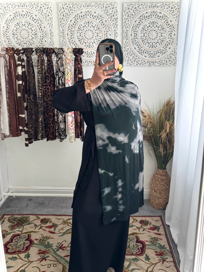 Premium Jersey Marble Peacock hijab - Hijab Junkie UK