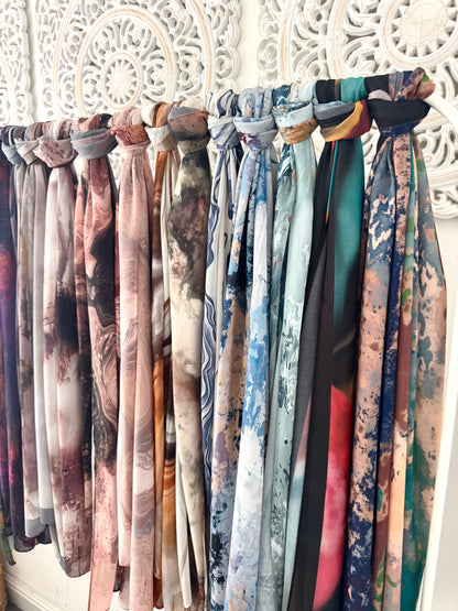 Water coloured Chiffon Printed Naadir Hijab