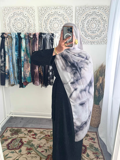 Water coloured Modal Printed Nura Hijab - Hijab Junkie UK