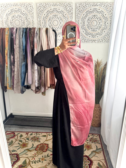 Water coloured Modal Printed pink lemonade Hijab