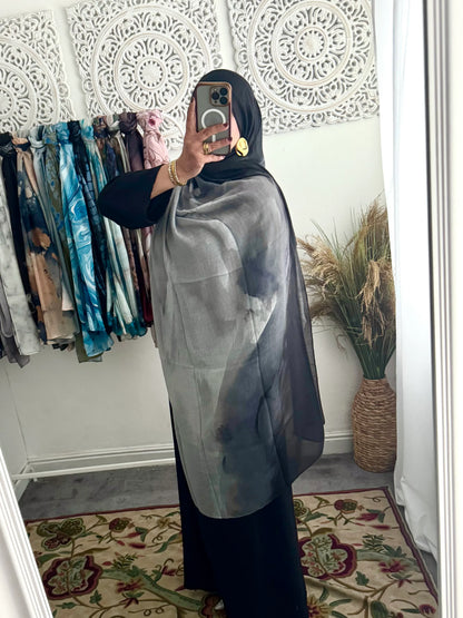 Water coloured Modal Printed Shajara Hijab - Hijab Junkie UK
