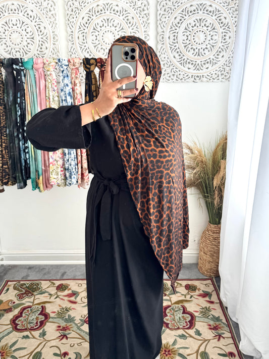 Premium Jersey Leopard Terracotta hijab