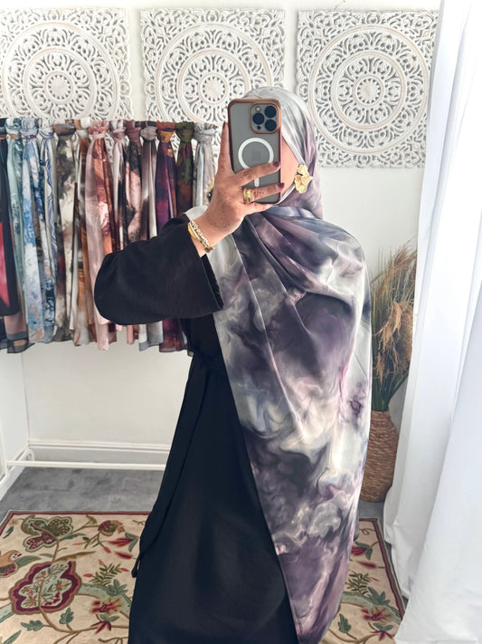 Water coloured Chiffon Printed Maya Hijab - Hijab Junkie UK